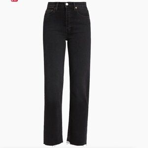 NEW Re/Done '70s Ultra High Waist Raw Hem Stovepipe Jeans 29 STRETCH Cropped